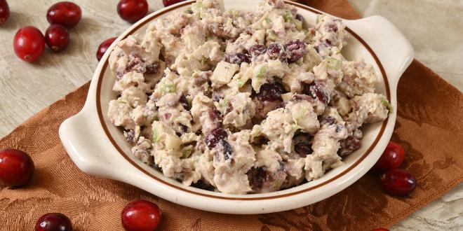 fresh turkey salad spread with cranberries